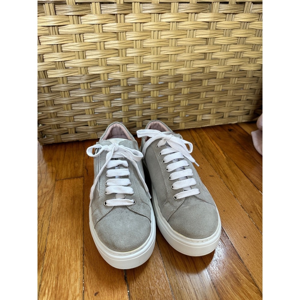 Sole Bliss Hero Sneakers Gray Suede Metallic Leather Zip Comfort Shoes 40 US 9 - Picture 4 of 10